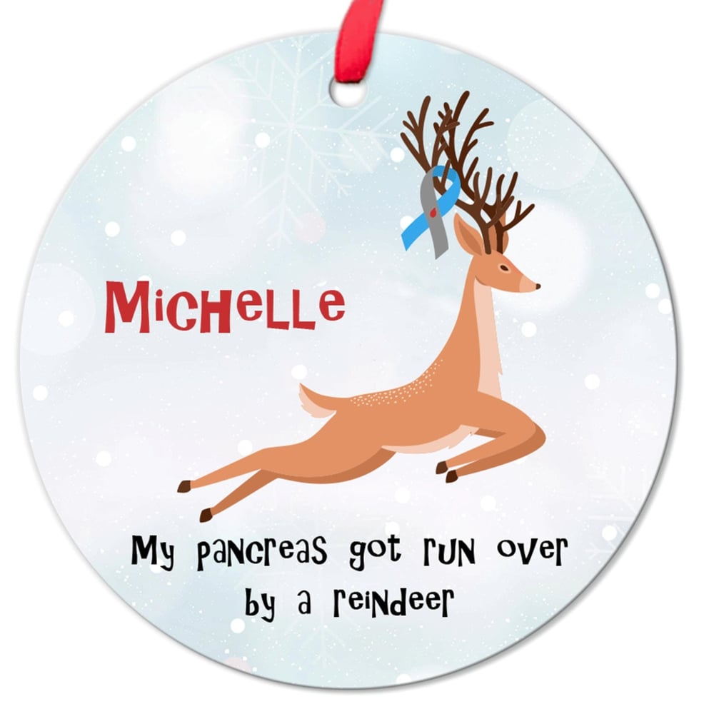 Funny Diabetes Christmas Custom Name Ornament