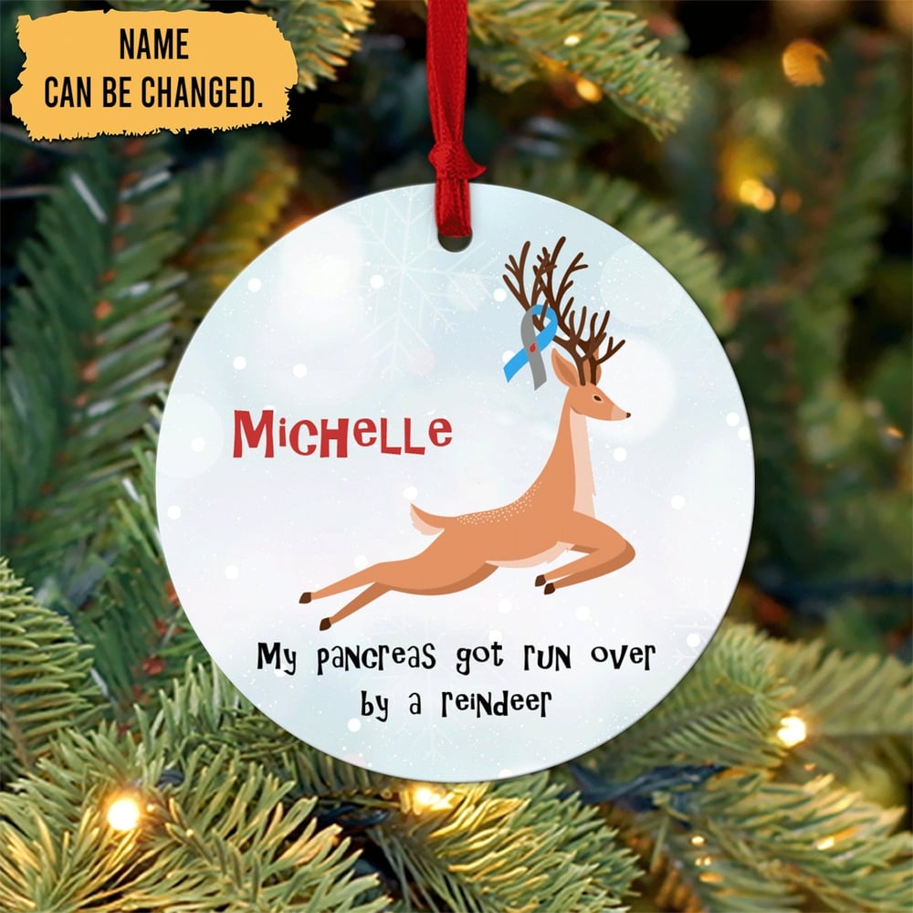 Funny Diabetes Christmas Custom Name Ornament