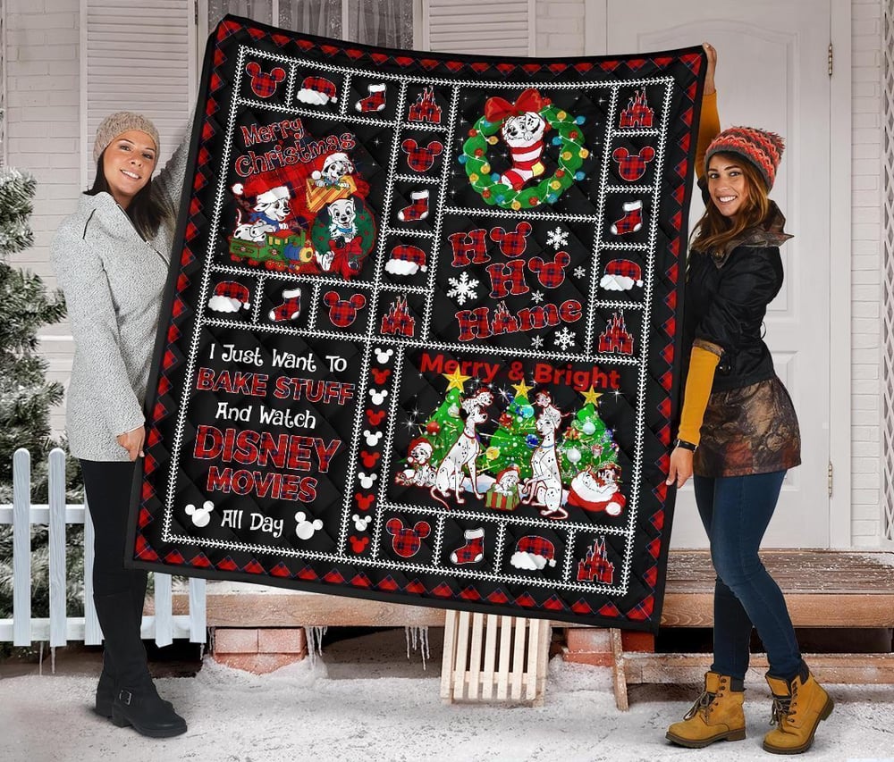 101 Dalmatian Christmas Quilt Blanket Funny Gift DN Fan