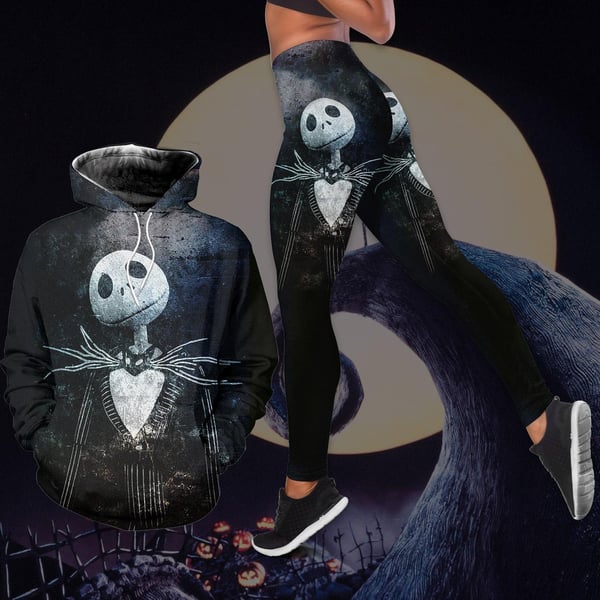 3D Jack Skellington Nightmare Before Christmas Combo Hoodie And Legging Custom Apparel HLS106