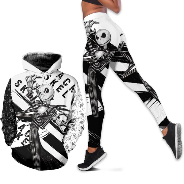 3D Jack Skellington Nightmare Before Christmas Combo Hoodie And Legging Custom Apparel HLS108