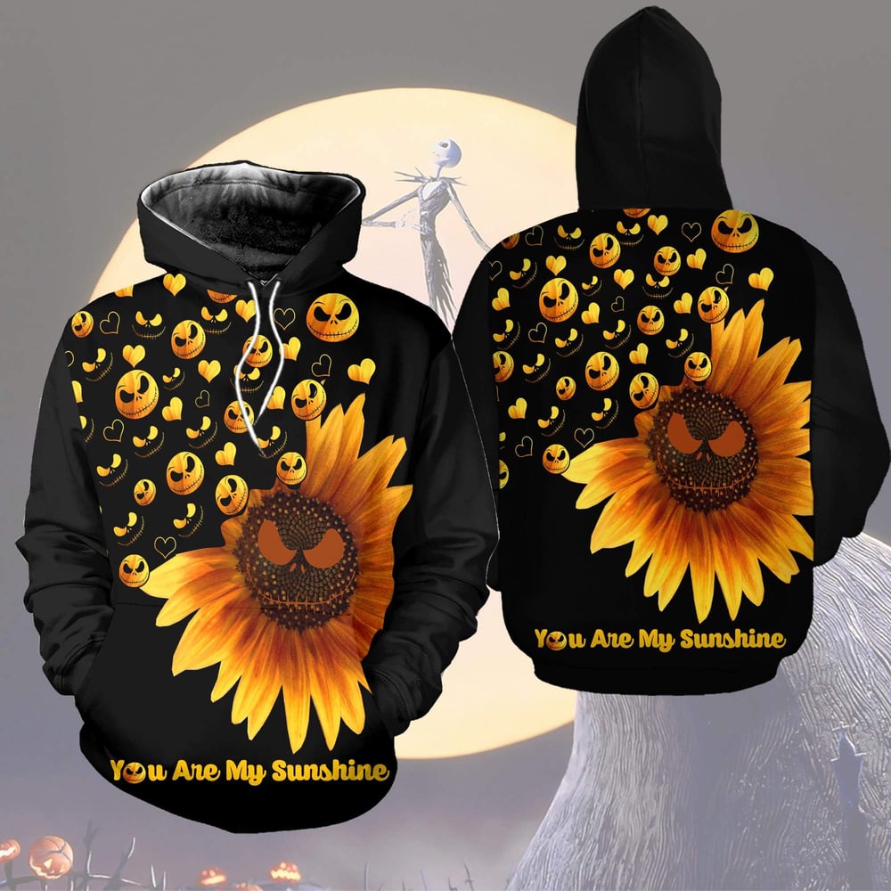 3D You Are My Sunshine Jack Skellington Combo Hoodie And Legging Custom Apparel HLS110