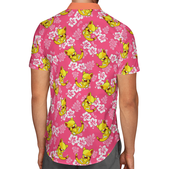 Abra Pokemon Summer Custom Button Up Hawaiian Shirt