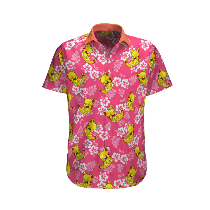 Abra Pokemon Summer Custom Button Up Hawaiian Shirt