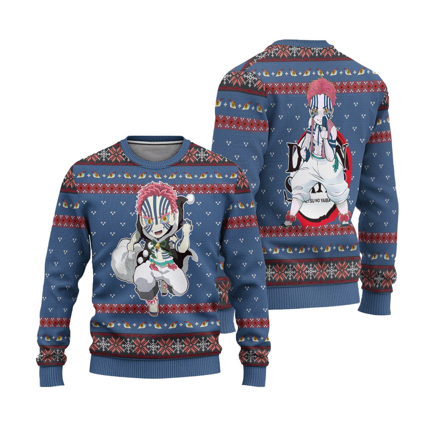 Akaza Demon Slayer Anime Ugly Christmas Sweater Custom Sweatshirt Apparel