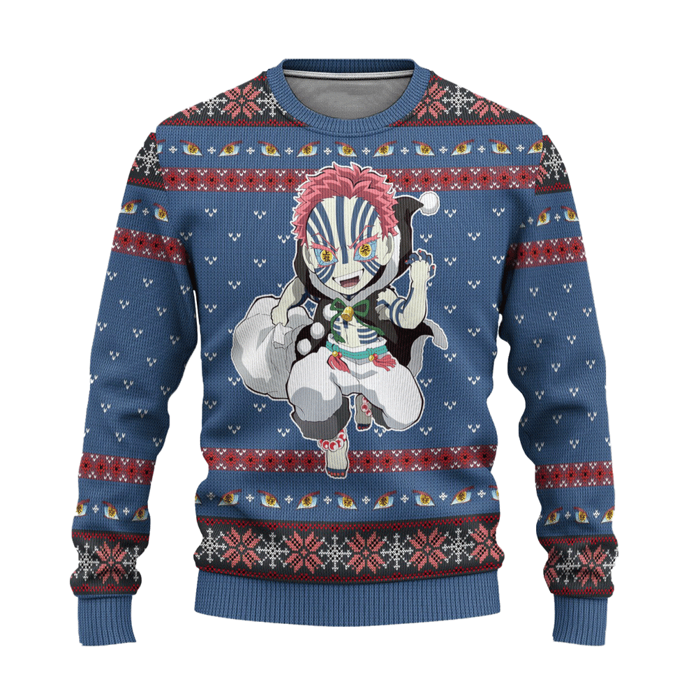 Akaza Demon Slayer Anime Ugly Christmas Sweater Custom Sweatshirt Apparel