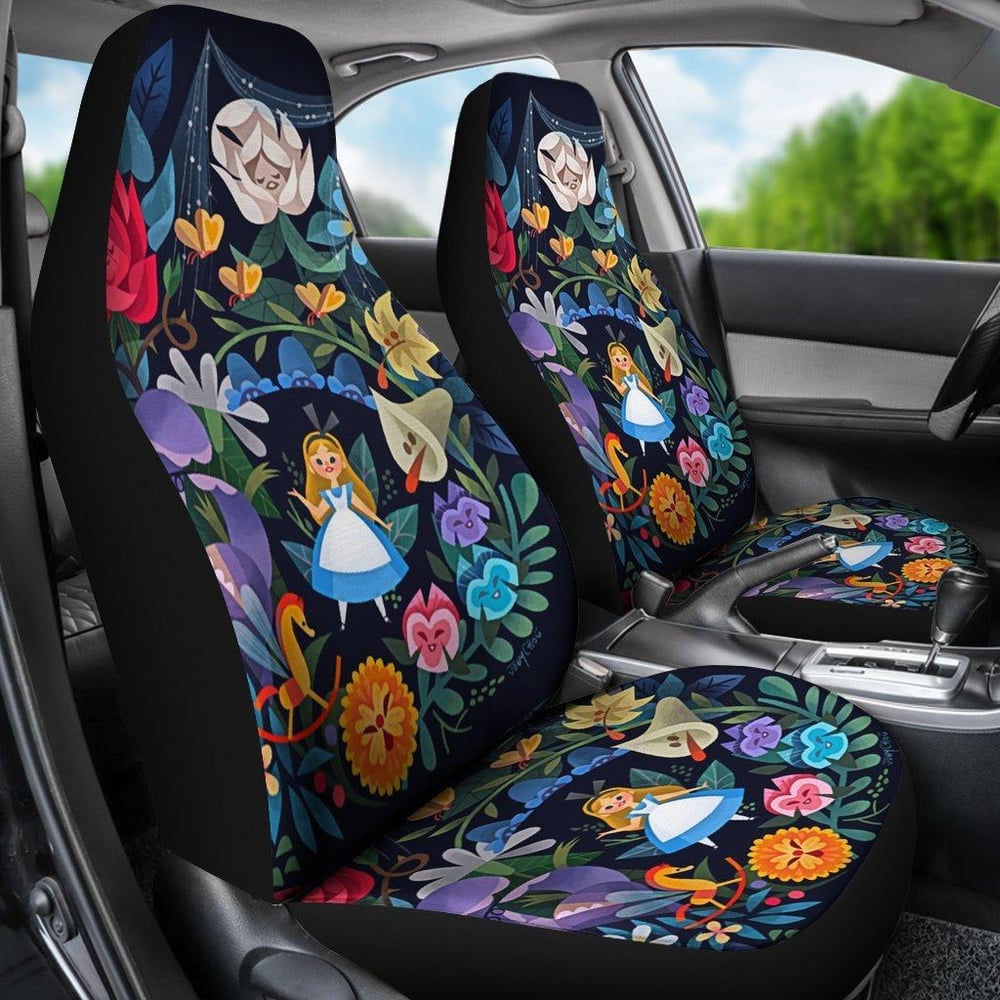 Alice Flower Patterns Alice In The Wonderland DN Cartoon Car Seat Covers AIWCSC12