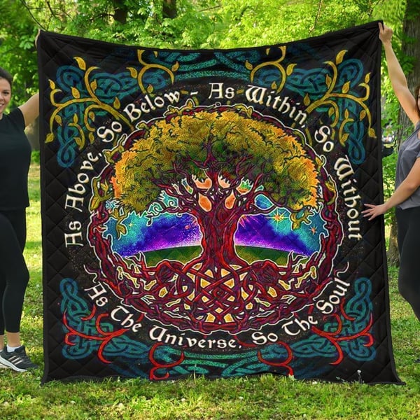 As Above So Below Tree Of Life Quilt Blanket Gift Idea