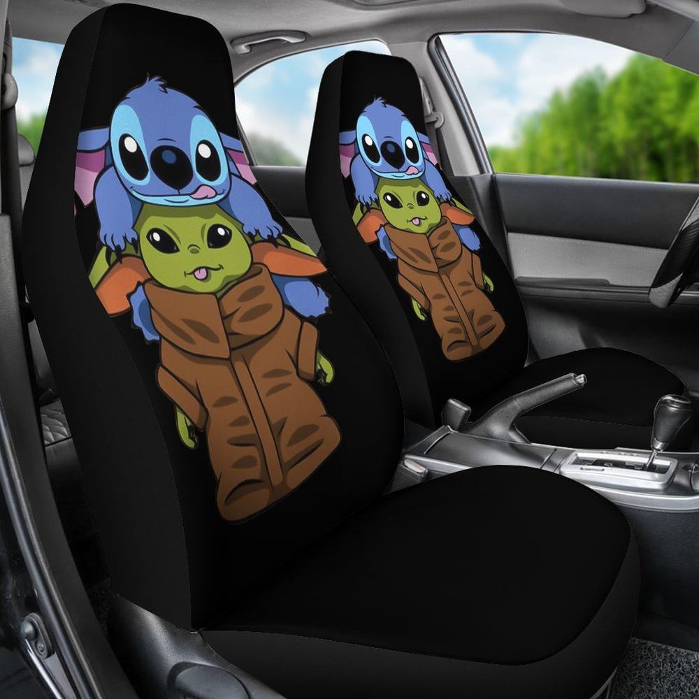 Baby Yoda And Stitch Cute DN Cartoon Car Seat Covers