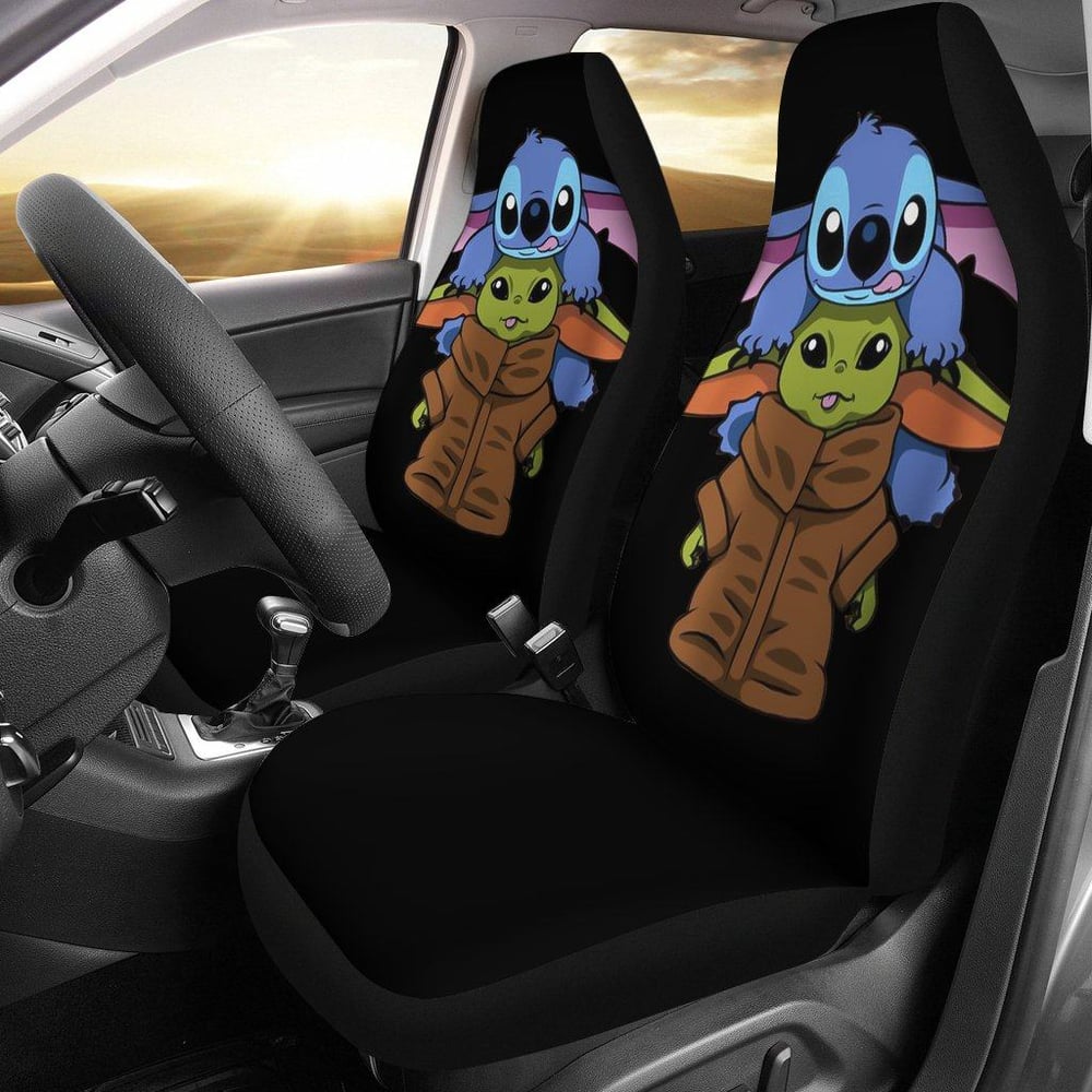 Baby Yoda And Stitch Cute DN Cartoon Car Seat Covers