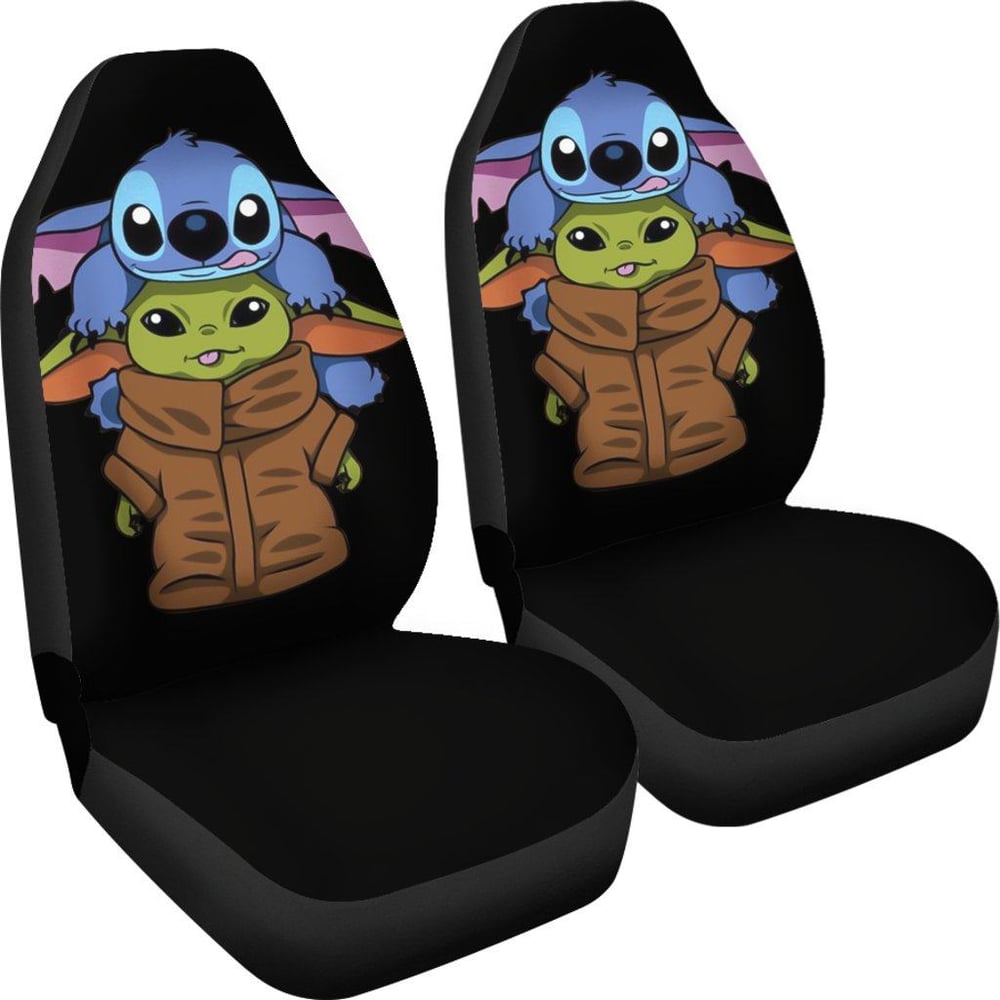 Baby Yoda And Stitch Cute DN Cartoon Car Seat Covers