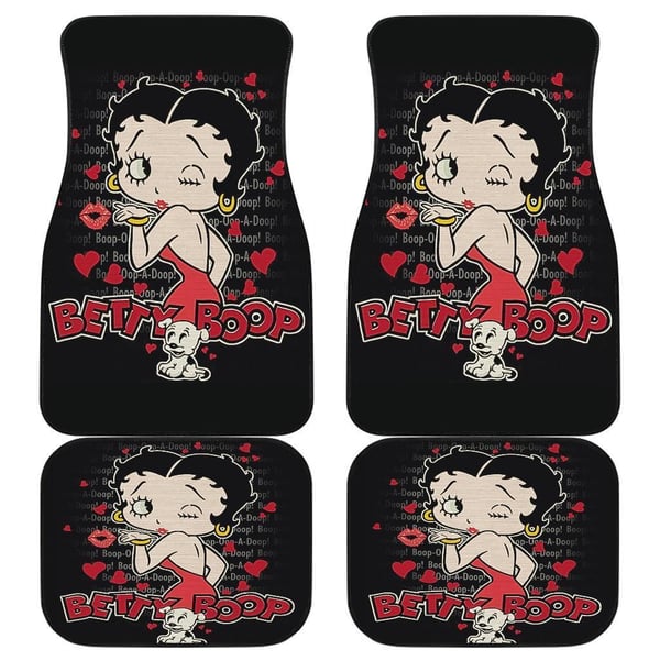 Betty Boop Car Floor Mats | Betty Boop and Dog Cute Art Car Floor Mats Cartoon