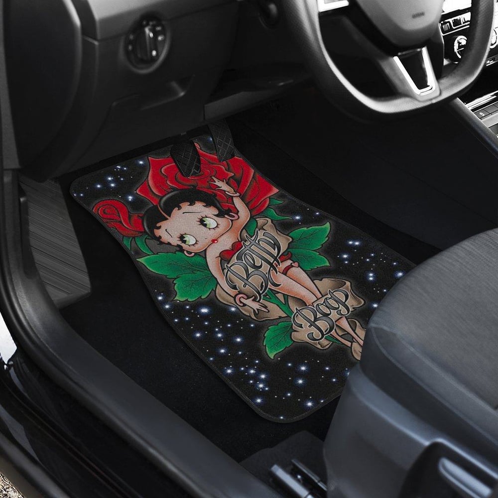 Betty Boop Car Floor Mats | Betty Boop Car Floor Mats Rose Galaxy Cartoon Fan Gift