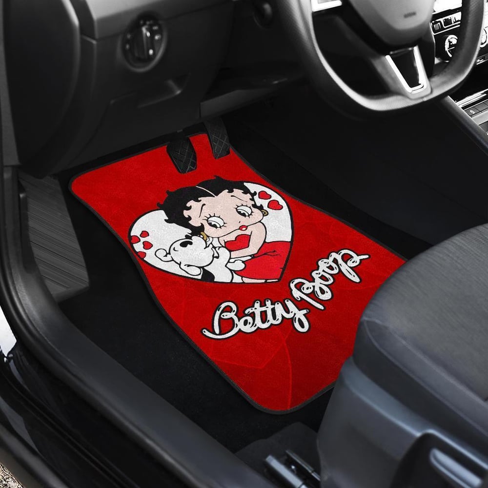 Betty Boop Car Floor Mats | Betty Boop & Dog Cute Car Floor Mats Cartoon Fan Gift