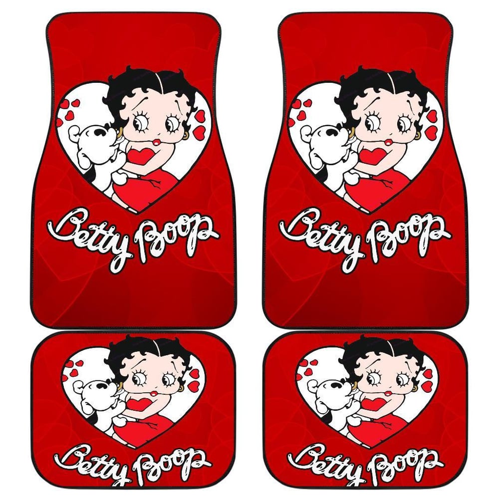 Betty Boop Car Floor Mats | Betty Boop & Dog Cute Car Floor Mats Cartoon Fan Gift