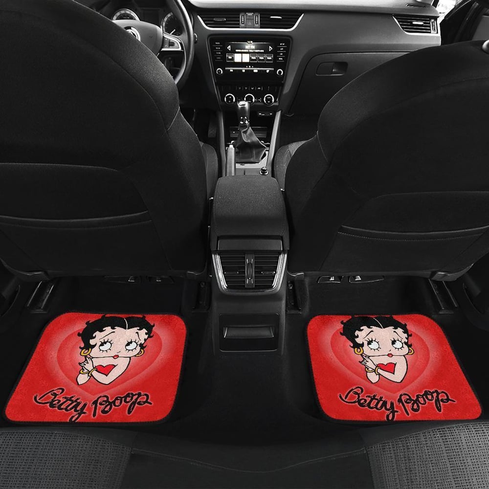 Betty Boop Car Floor Mats | Betty Boop Heart Art Car Floor Mats Cartoon Fan Gift