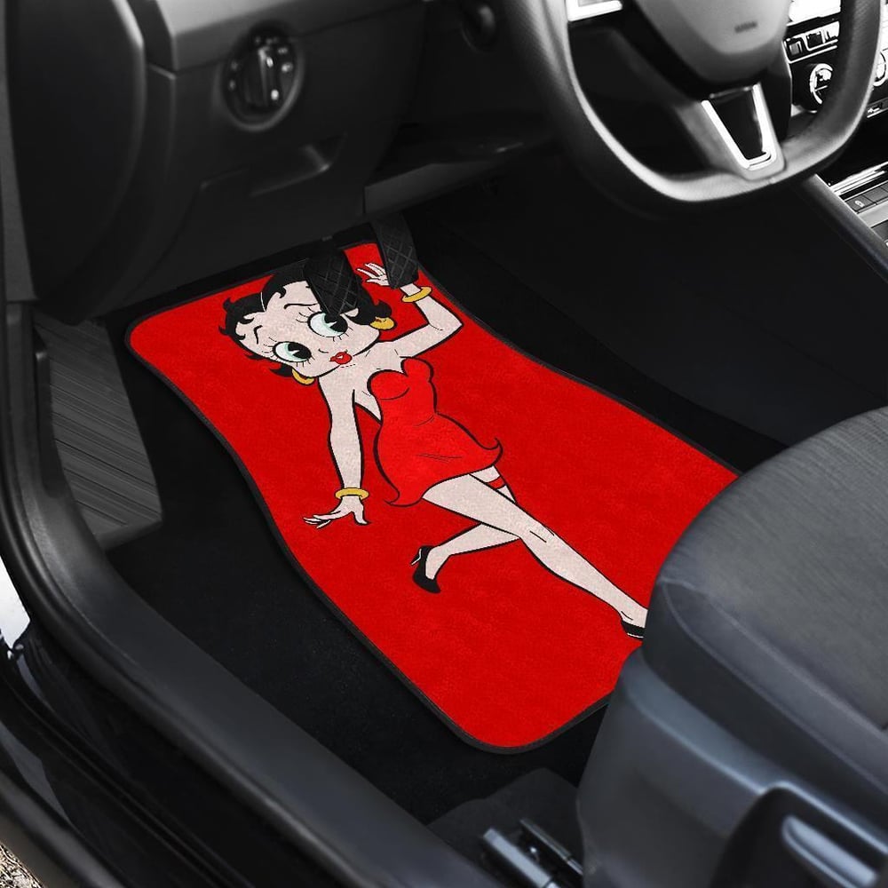 Betty Boop Car Floor Mats | Betty Boop Red Dress Car Floor Mats