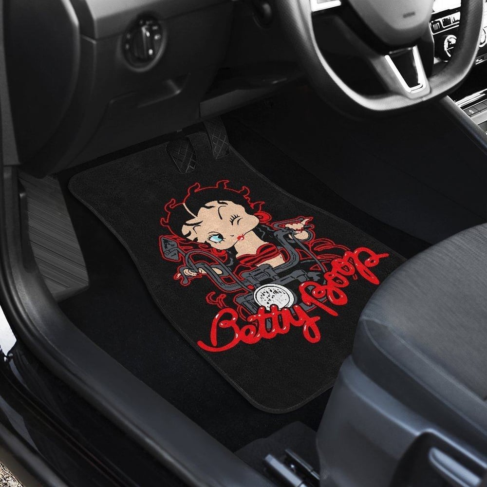 Betty Boop Car Floor Mats | Betty Boop Ride Motorbike Cartoon Car Floor Mats