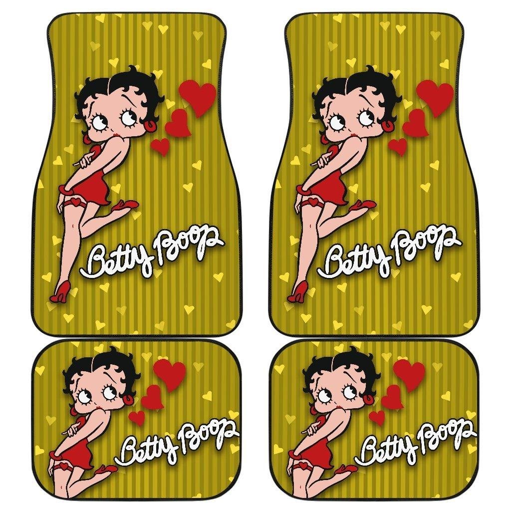 Betty Boop Car Floor Mats | Cartoon Betty Boop Hearts Car Floor Mats Fan Gift