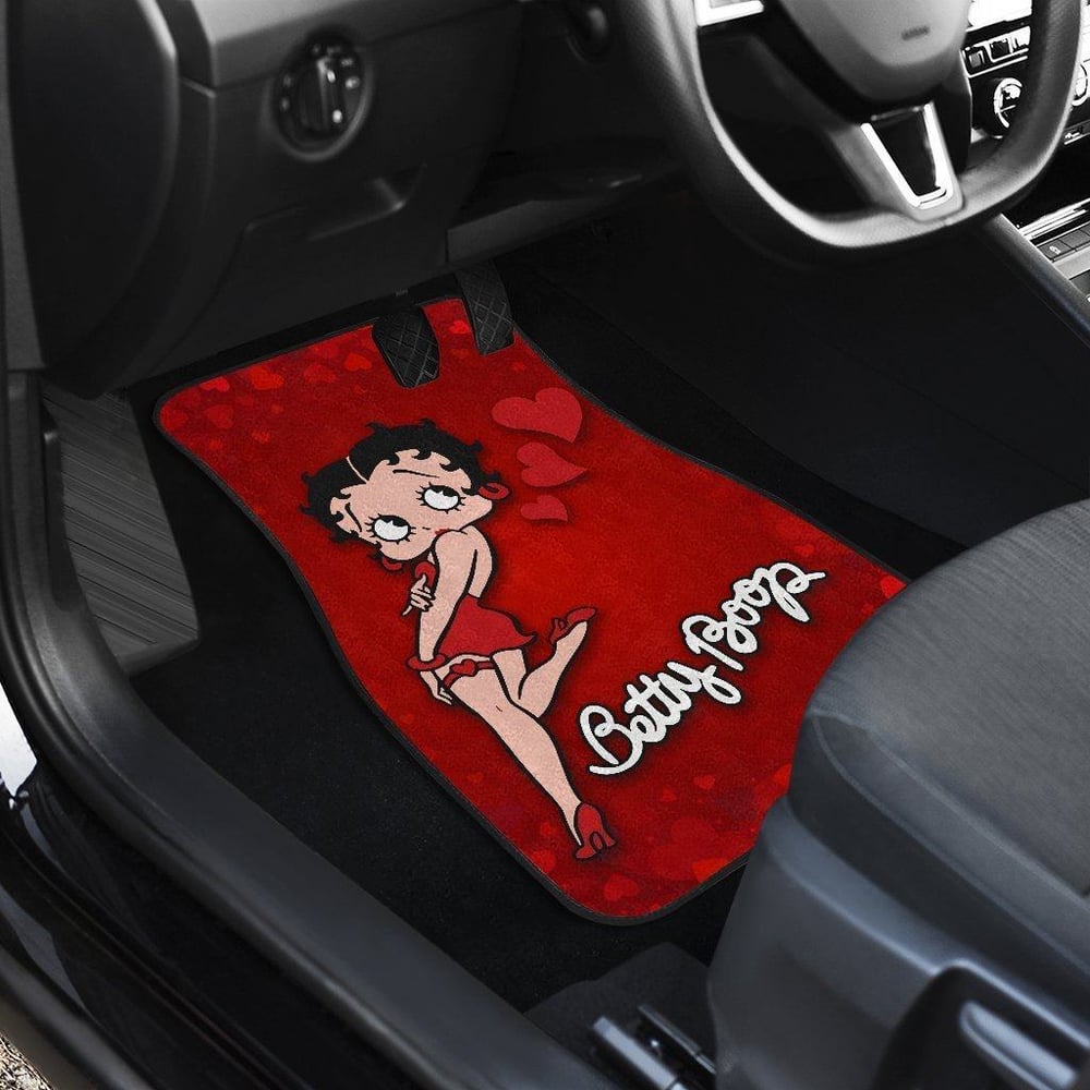 Betty Boop Car Floor Mats | Cartoon Fan Gift Car Floor Mats Betty Boop Hearts