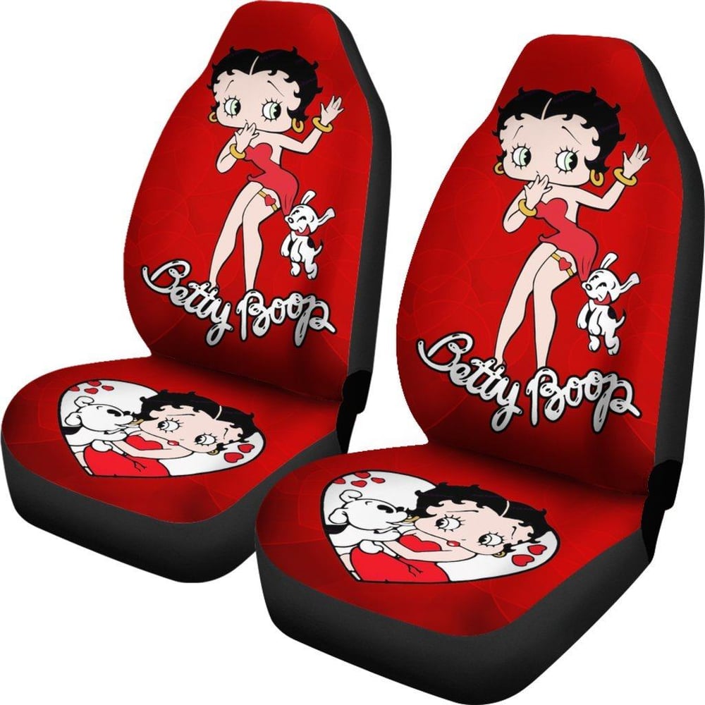 Betty Boop Car Seat Covers | Cute Betty Boop and Dog Car Seat Covers Cartoon Fan Gift