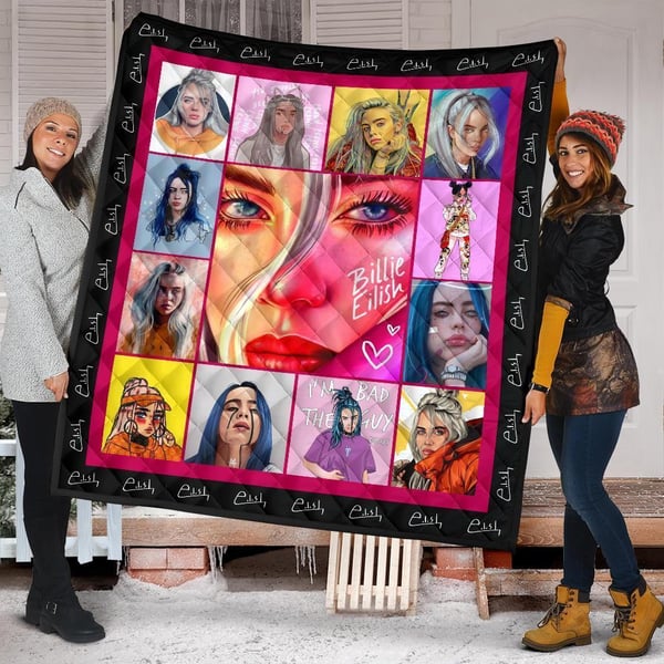 Billie Eilish Quilt Blanket Funny Gift Idea For Fan