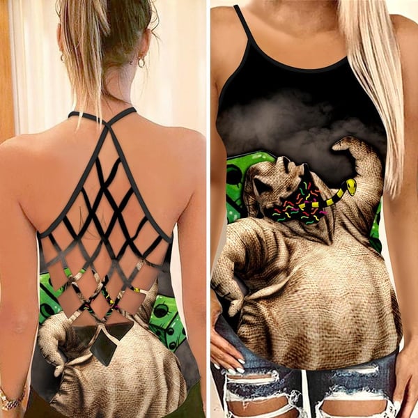 Black Oogie Boogie Criss Cross Tank Top NBCCT23