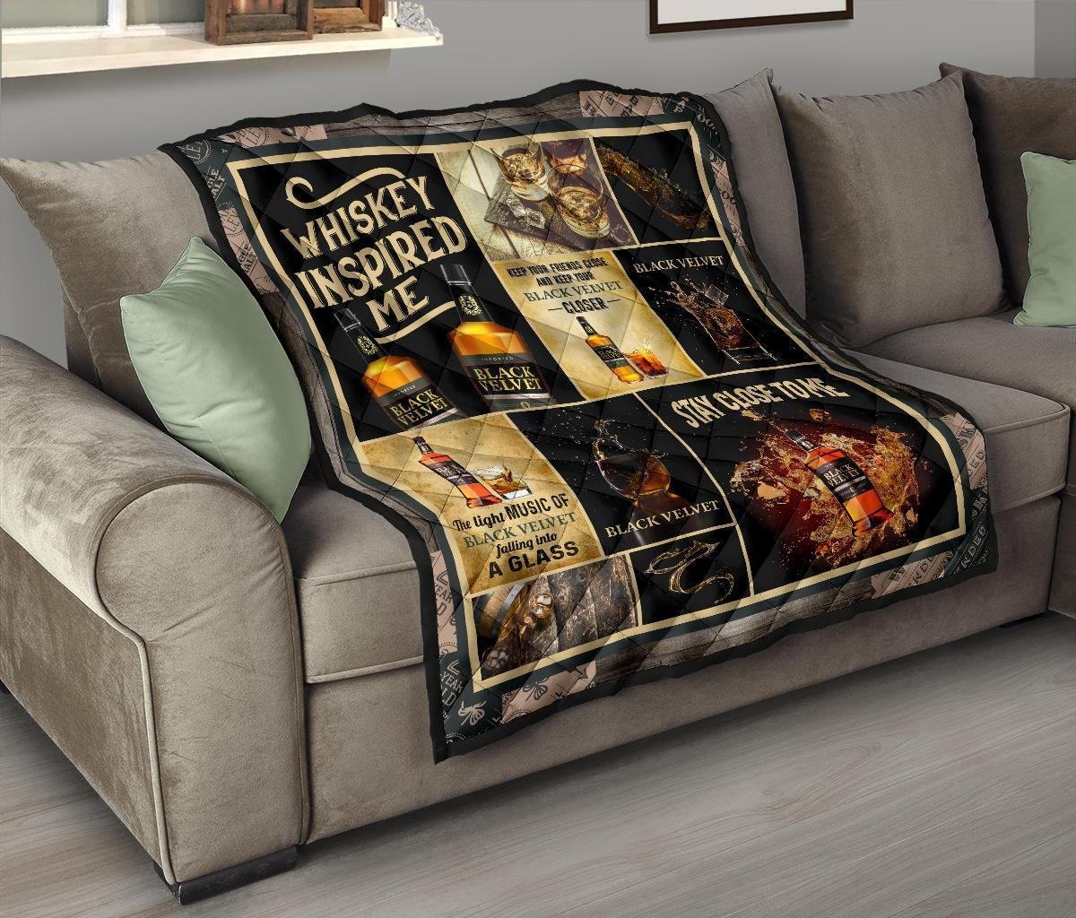 Black Velvet Quilt Blanket Whiskey Inspired Me Funny Gift