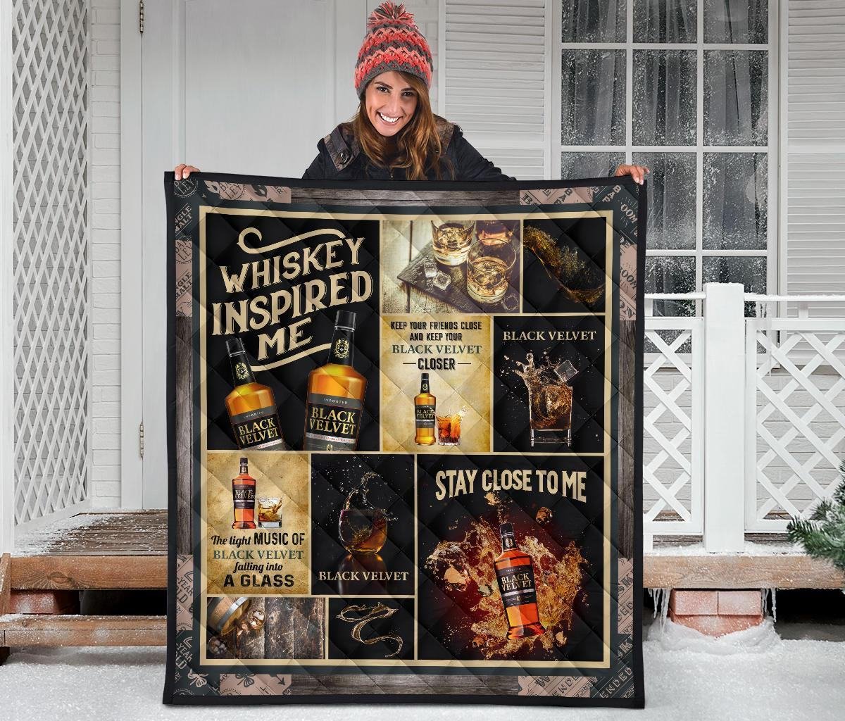 Black Velvet Quilt Blanket Whiskey Inspired Me Funny Gift