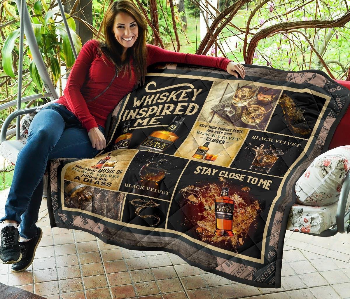 Black Velvet Quilt Blanket Whiskey Inspired Me Funny Gift