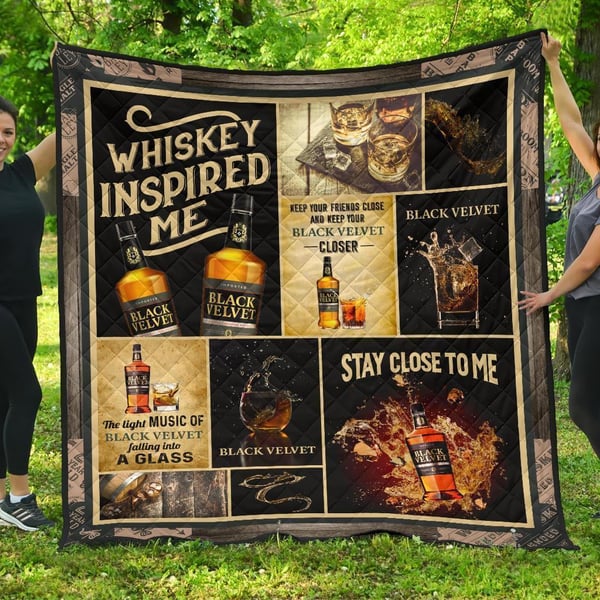 Black Velvet Quilt Blanket Whiskey Inspired Me Funny Gift