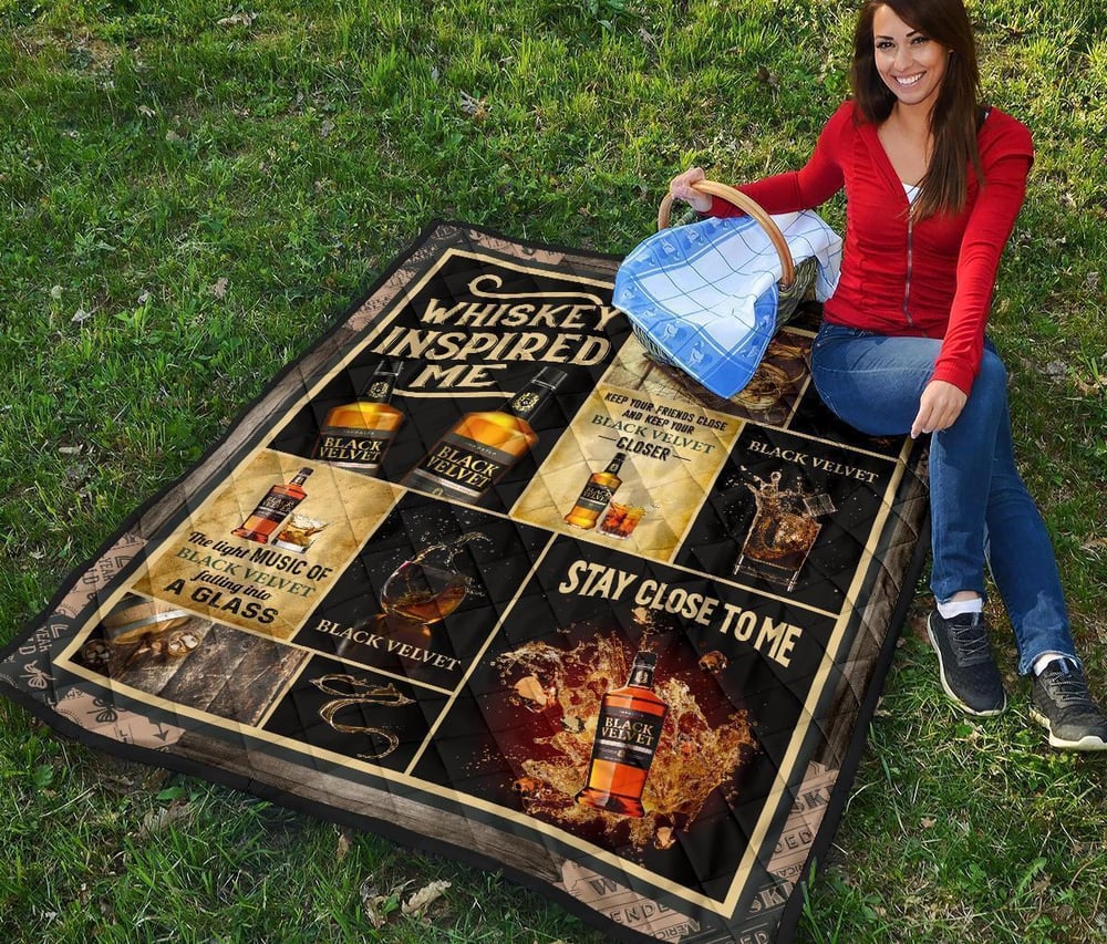 Black Velvet Quilt Blanket Whiskey Inspired Me Funny Gift