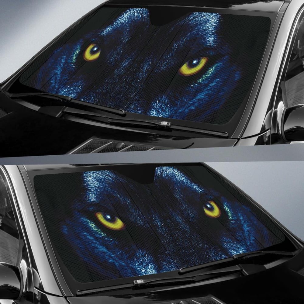 Blue Wolf Eyes Car Sun Shades