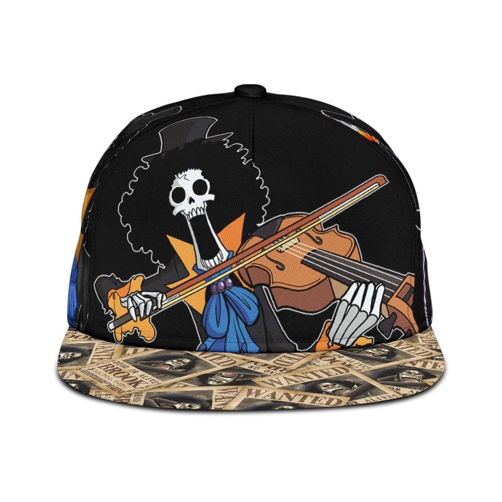 Brook Snapback Hat One Piece Anime Gift Idea