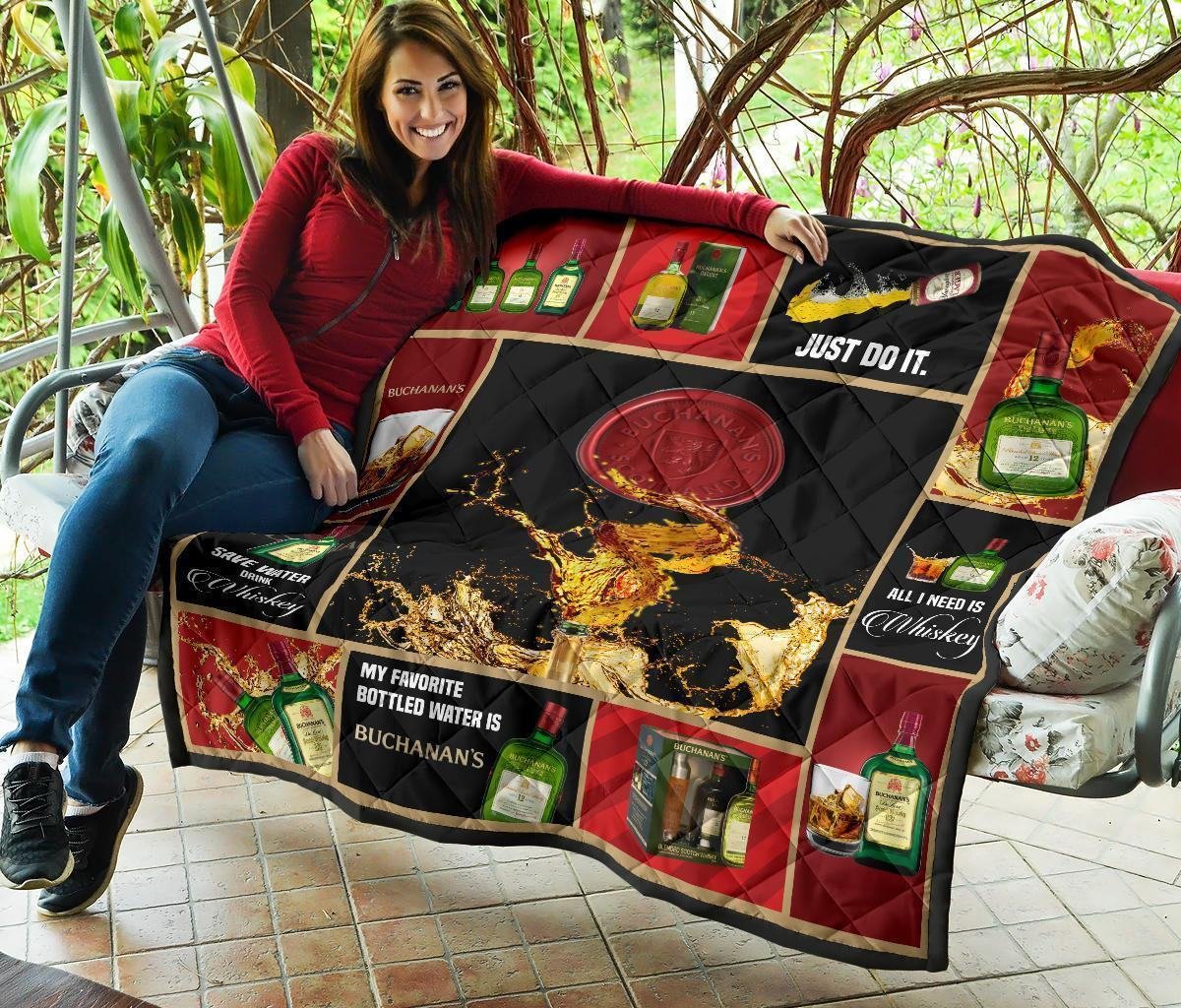 Buchanan's Scotch Quilt Blanket All I Need Is Whisky Gift Idea