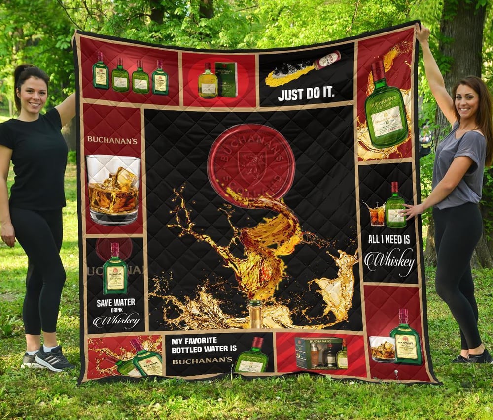 Buchanan’s Scotch Quilt Blanket All I Need Is Whisky Gift Idea