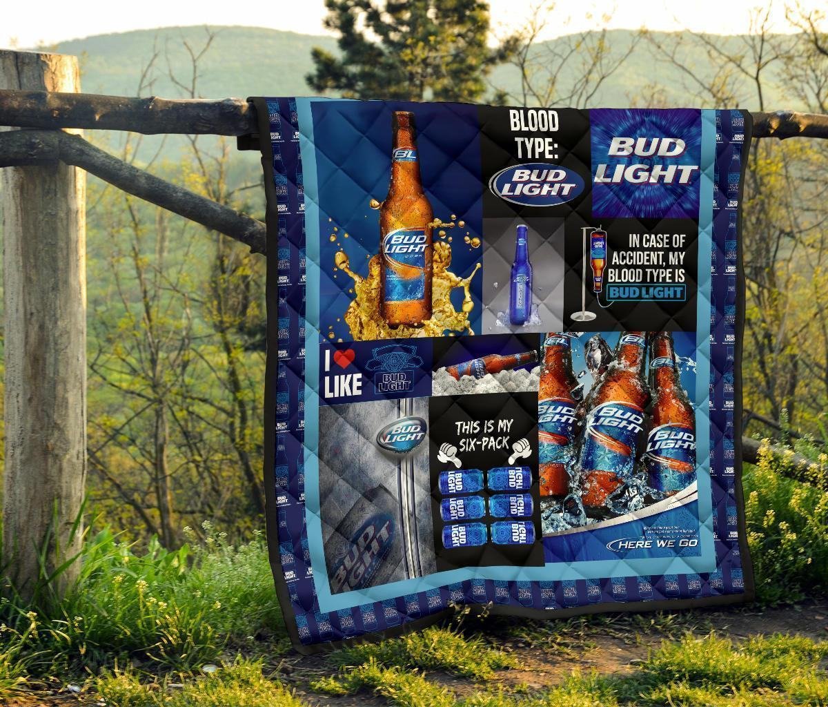 Bud Light Quilt Blanket Funny For Beer Lover