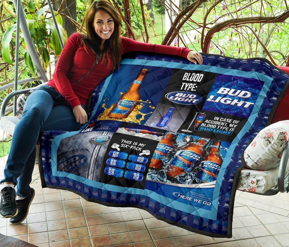 Bud Light Quilt Blanket Funny For Beer Lover