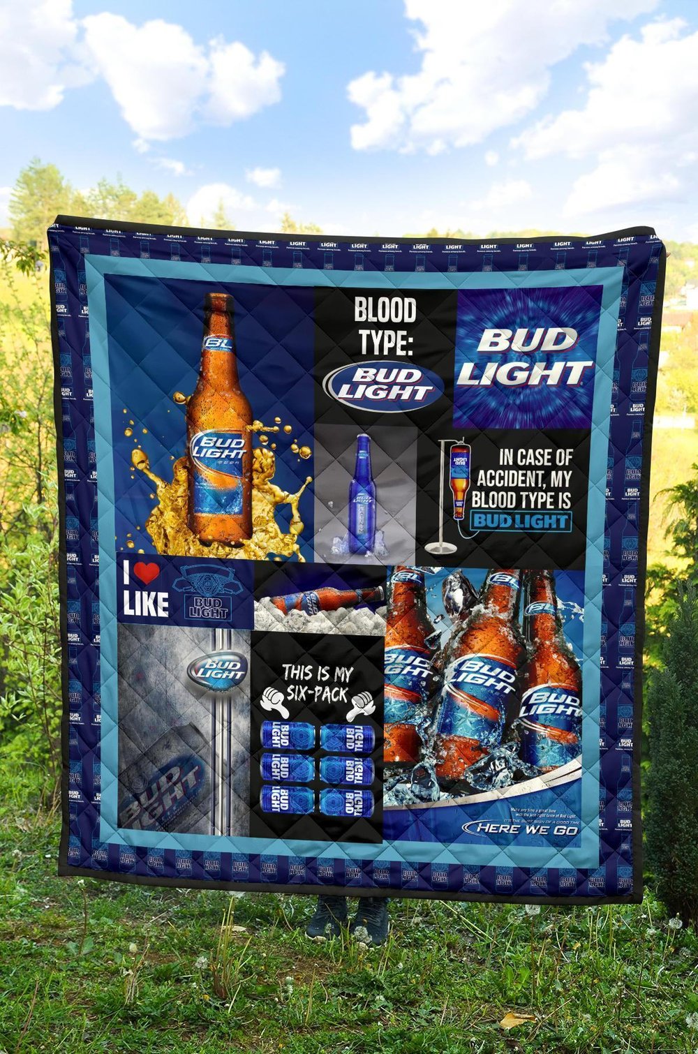 Bud Light Quilt Blanket Funny For Beer Lover