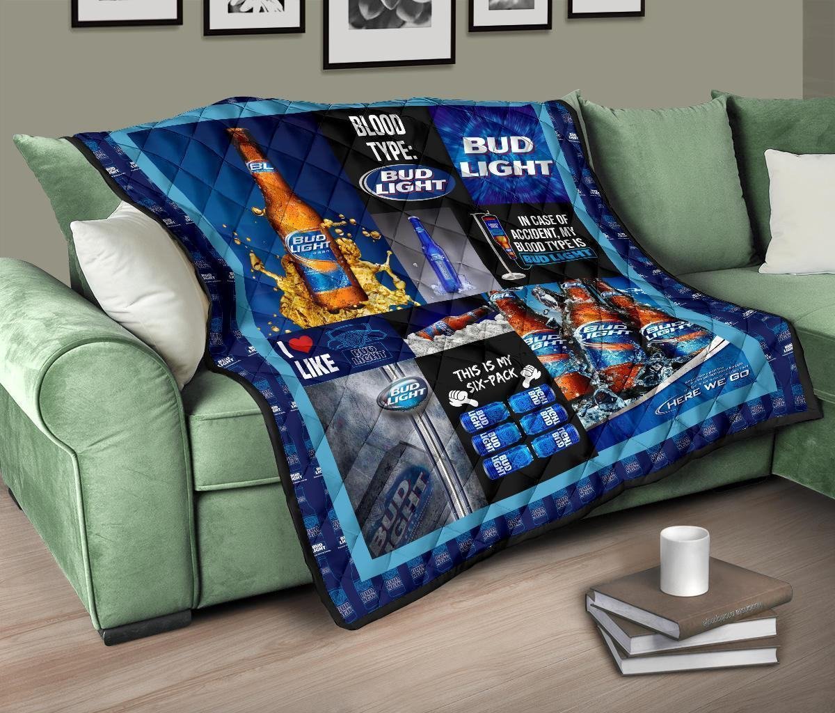 Bud Light Quilt Blanket Funny For Beer Lover