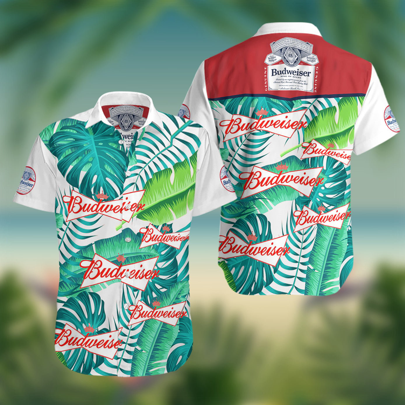 Budweiser Beer Summer Hawaiian Beach Shirt, Hawaiian Shirts For Men, Custom Hawaiian Shirts