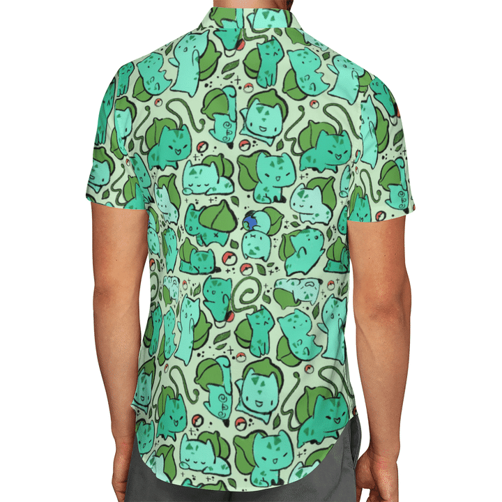 Bulbasaur Pokemon Custom Button Up Hawaiian Shirt