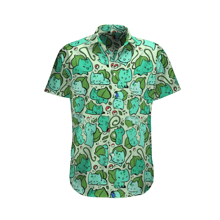 Bulbasaur Pokemon Custom Button Up Hawaiian Shirt