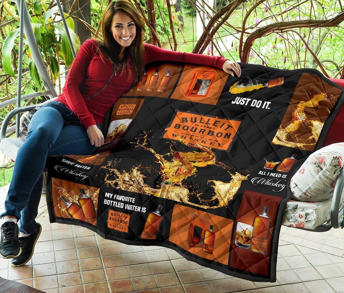 Bulleit Bourbon Quilt Blanket All I Need Is Whisky Gift Idea