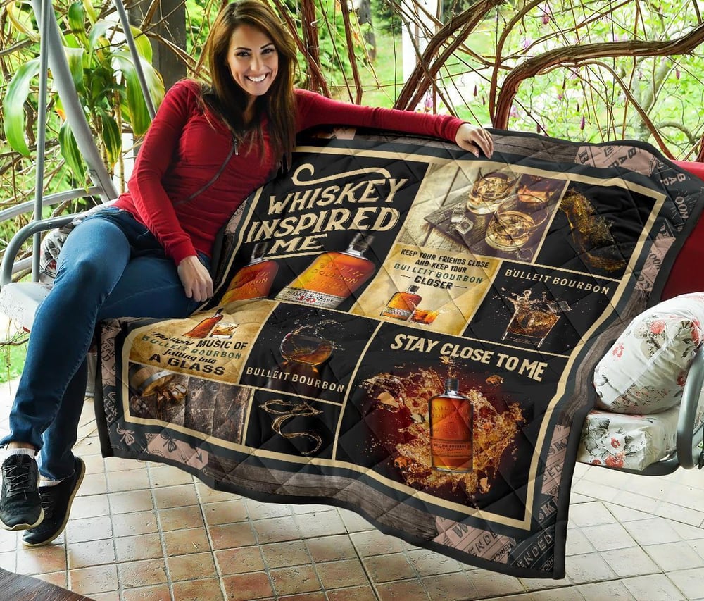 Bulleit Bourbon Quilt Blanket Whiskey Inspired Me Gift Idea