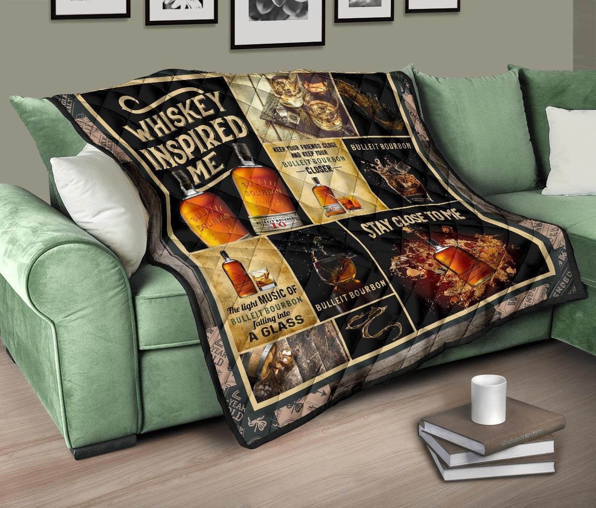 Bulleit Bourbon Quilt Blanket Whiskey Inspired Me Gift Idea