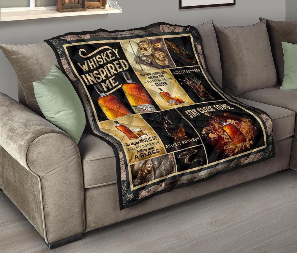 Bulleit Bourbon Quilt Blanket Whiskey Inspired Me Gift Idea