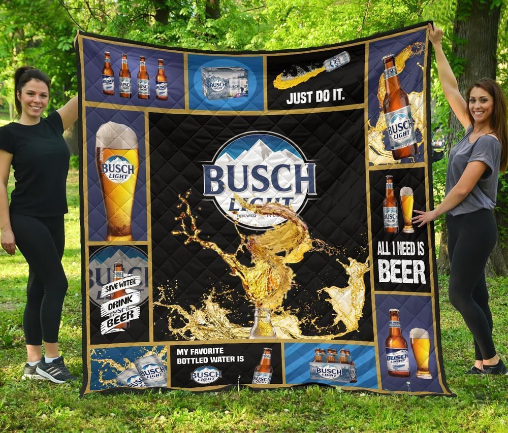 Busch Light Quilt Blanket Beer Lover Funny Gift