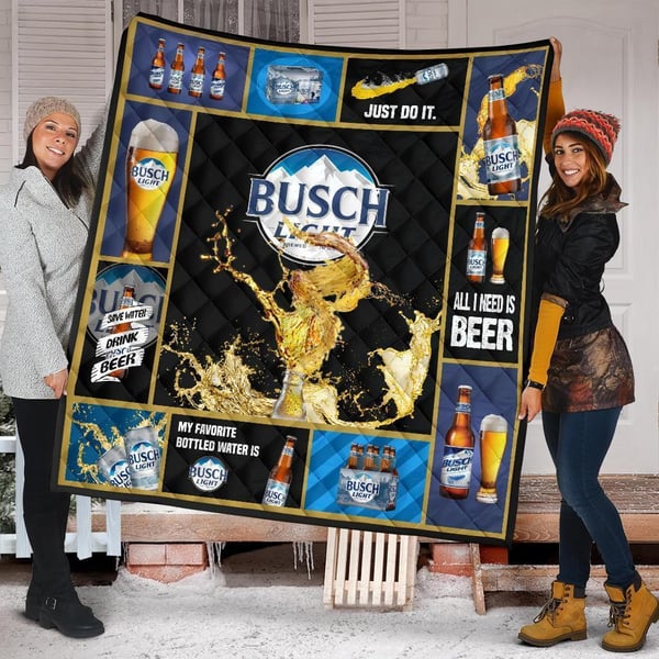 Busch Light Quilt Blanket Beer Lover Funny Gift