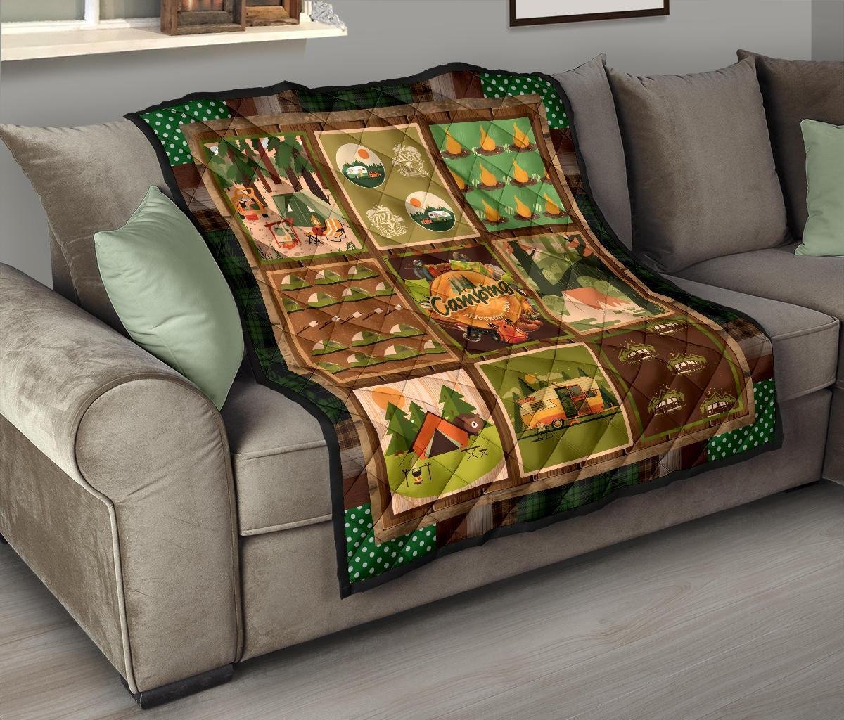 Camping Quilt Blanket Funny Gift For Camping Lover